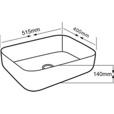 Lena - Tezgah Üstü Porselen Lavabo - E-4619