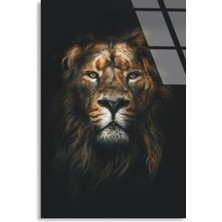 Steelartdec Aslan Portresi Cam Tablo – Hayvan Duvar Dekoru