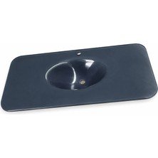 Badella - Duru Cam Lavabo Antrasit 120*58 Outlet - MZ-312-