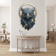 Steelartdec Kartal Başı (Mavi-Altın) Metal Tablo