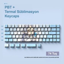 Silabor 74 Tuşlu Pbt Keycaps Çizgi Film Anime Klavye Tuş Takımı Tüm Mekanik - Manyetik Klavyeler ile Uyumludur.