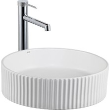 Lena - Tezgah Üstü Mat Beyaz Lavabo Outlet - E-W1001MB-