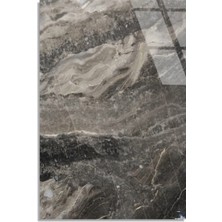 Steelartdec Füme Gri Mermer Cam Tablo