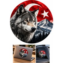 Sticker Usta Kurt Börü Bozkurt Gökbörü Sticker Türk Bayrağı Sticker Oto Araba Motosiklet Laptop Sticker 03030