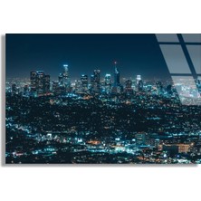 Steelartdec Gece Şehir Işıkları Cam Tablo