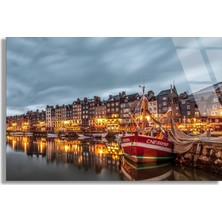 Steelartdec Liman Kasabası Cam Tablo