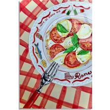 Steelartdec Caprese Salata Tabağı Cam Tablo