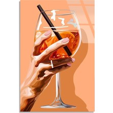 Steelartdec Aperol Kokteyl Bardağı Cam Tablo