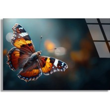 Steelartdec Kelebek Yakın Çekim Cam Tablo
