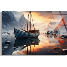 Steelartdec Gölde Ahşap Tekne Cam Tablo