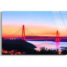 Steelartdec Istanbul Boğaz Köprüsü Cam Tablo