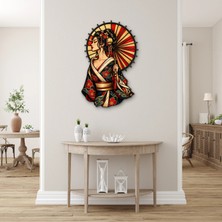 Steelartdec Şemsiyeli Geyşa Metal Tablo
