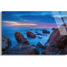 Steelartdec Kayalık Sahil Cam Tablo