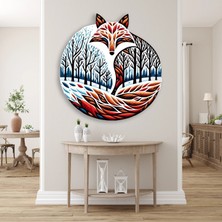 Steelartdec Kış Ormanında Tilki Metal Tablo