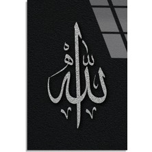Steelartdec Allah Yazısı Gümüş Cam Tablo