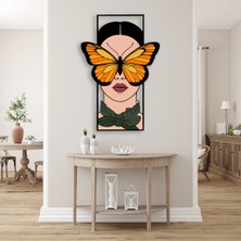 Steelartdec Kelebek Maskeli Kadın Metal Tablo