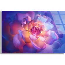 Steelartdec Neon Çiçek Açılımı Cam Tablo