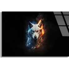 Steelartdec Ateş ve Su Kurt Cam Tablo