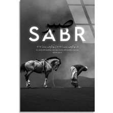 Steelartdec At ve Sabır Yazısı Cam Tablo