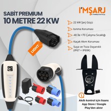 Nrgkick 22KW 32A Taşınabilir Şarj Istasyonu (Sabit Premium Light Set 10M Duvar Askı Aparatlı Tüm Priz Adaptör Setli Monofaze Trifaze Ac Mobil Wallbox)