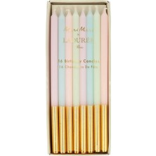 Meri Meri - Ladurée Paris Gold Leaf Candles - Laduree Paris Altın Detaylı Mumlar (16'lı)