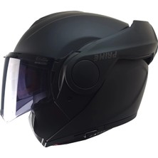 Kuzey Motor Mts 969 Çene Açılır Modüler Kask Mat Siyah (Siyah Camlı+Güneş Vizörlü)