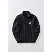 Afc Studio Unisex %100 Pamuk Dik Yaka Yarım Fermuarlı Sweatshirt