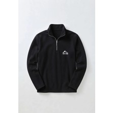 Afc Studio Unisex %100 Pamuk Dik Yaka Yarım Fermuarlı Sweatshirt