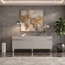 A-Tek 150ATK5BG Mimoza Konsol ve Tv Ünitesi Beyaz Gümüş