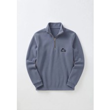 Afc Studio Unisex %100 Pamuk Dik Yaka Yarım Fermuarlı Sweatshirt