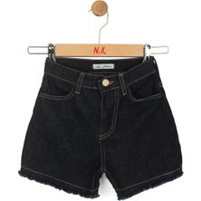 Nk Kids Kız Çocuk 4-8 Yaş Püskül Detaylı Denim Şort Lacivert