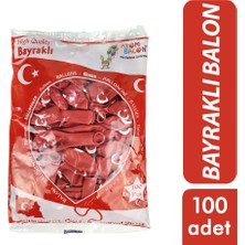 Masa Dostu Türk Bayraklı Balon - 100'LÜ Paket - 12 Inç Boyut