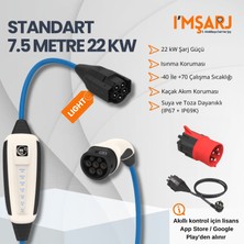 Nrgkick 22KW 32A Taşınabilir Şarj Istasyonu (Standart Light Set 7.5m Ev Prizli Schuko Uyumlu Monofaze Trifaze Ac Mobil Wallbox)