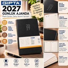 Gıpta 2027 Cilt Bezli Günlük Ajanda 139-ERK Eko 13X21 Siyah