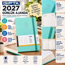Gıpta 2027 Cilt Bezli Günlük Ajanda 139-ERK Eko 13X21 Turkuaz