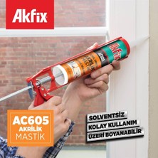 24 Adet (1 Koli) Akfix AC605 Silikonize Akrilik Mastik Kapı ve Pencere Kenar Dolgu Mastiği