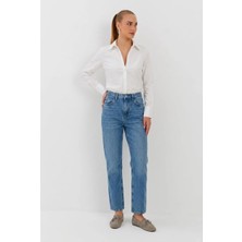 Nish&Chic Boru Paça Orta Bel Jean Pantolon
