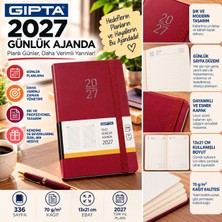 Gıpta 2027 Cilt Bezli Günlük Ajanda 139-ERK Eko 13X21 Kırmızı
