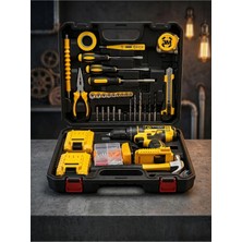 Sturdy New Drive Seri Darbeli New Yeni Nesil Lion Akülü Vidalama Matkap + 99 Pcs Seri Set