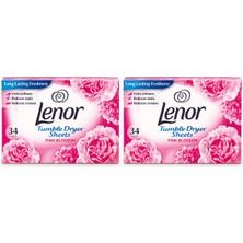 Lenor Pembe Çiçek Kokulu Çamaşır Kurutma Makinesi Kokulandırıcı ve Yumuşatıcı Kağıt 2X34 Yaprak (Toplam 68 Yaprak)