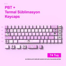 Silabor 74 Tuşlu Pbt Keycaps Çizgi Film Anime Klavye Tuş Takımı Tüm Mekanik - Manyetik Klavyeler ile Uyumludur.