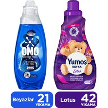 Omo Express Fresh Ultra Beyaz Sıvı Deterjan 840ML X1 + Yumoş Extra Yumuşatıcı Lotus 1008 ml X1