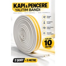 Ellante Kapı Pencere Yalıtım Bandı Kendinden Yapışkanlı Çift Kanallı Sünger Fitil 5 Metre 2 Şerit Toplam 10 Metre Rüzgar Toz Ses Isı Yalıtım Bandı