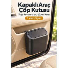 Evgereçlerim Araç Içi Kapaklı Klipsli Çöp Kutusu Kapı Paneli Siyah Oto Organizer