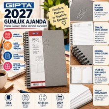 Gıpta 406-SEK 17X24 Günlük Ajanda Eko Spiralli Gri
