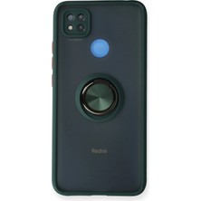 CADDE101 Newface Xiaomi Redmi 9c Kılıf Montreal Yüzüklü Silikon Kapak - Yeşil