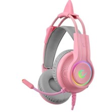 Rampage RM-K91 X-Catty Pembe USB 7.1 Version Rgb Gaming Oyuncu Mikrofonlu Kulaklık