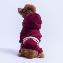 Pawstar Bordo Denver Track Tulum Köpek Tulumu Köpek Kıyafeti Köpek Eşofmanı Kedi Kıyafeti