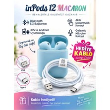 Novmark Inpods 12 Macaron V5.3 Renkli Kablosuz Bluetooth Kulaklık(Ios Şarj Kablo Hediyeli)