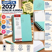 Gıpta 406-SEK 17X24 Günlük Ajanda Eko Spiralli Turkuaz